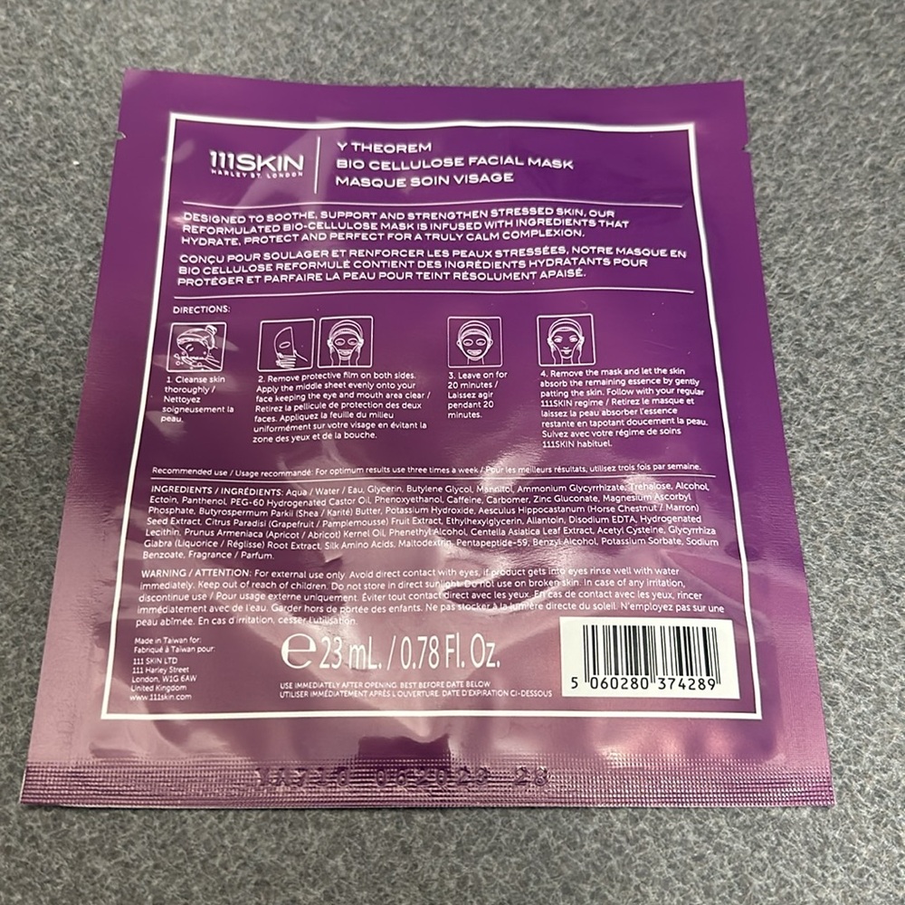 111SKIN Y Theorem Bio Cellulose Facial Mask - Picture 2 of 3